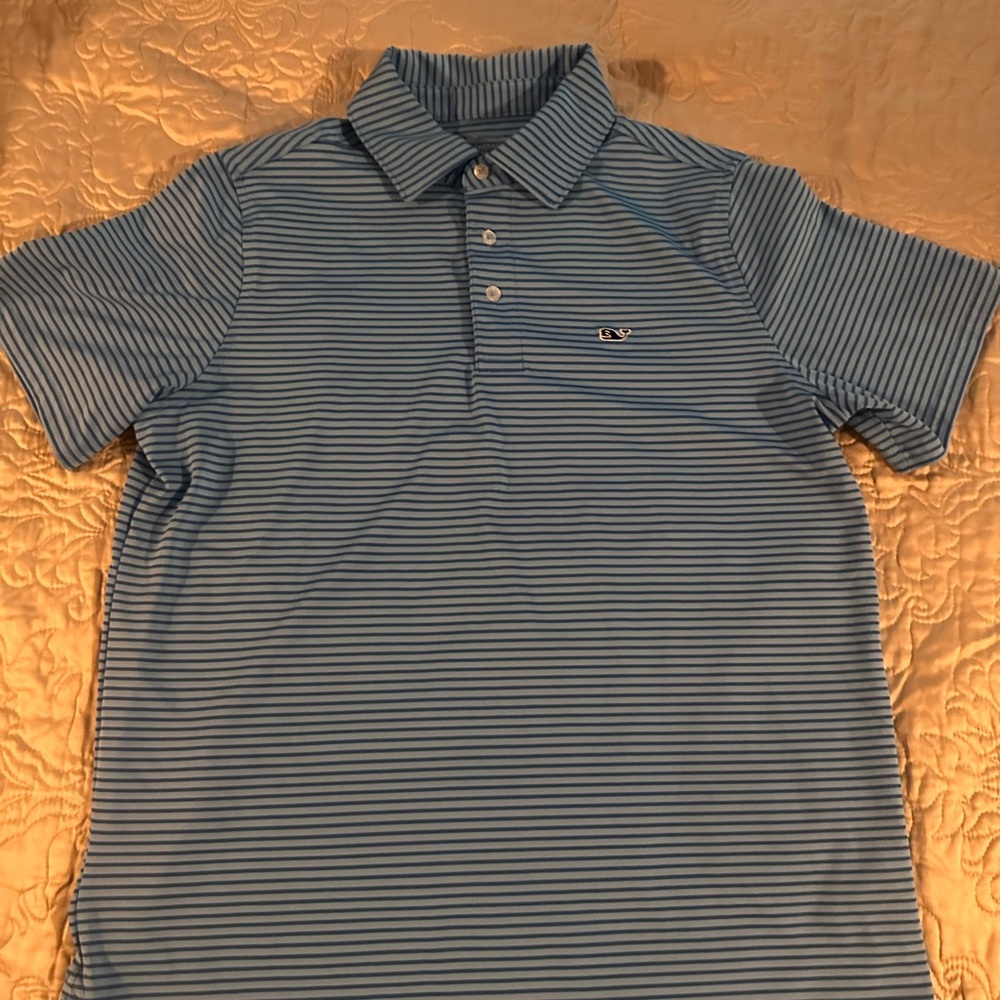 Vineyard Vines Blue Polo Shirt with Stripes